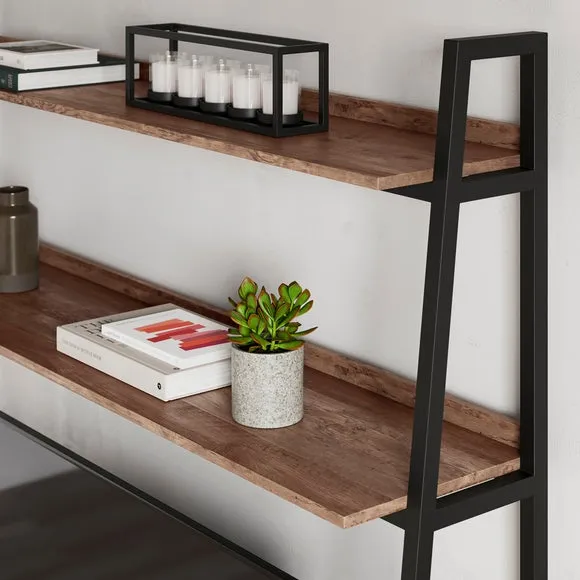 Ladder Shelf TV Unit for 60" TVs - Pine Effect