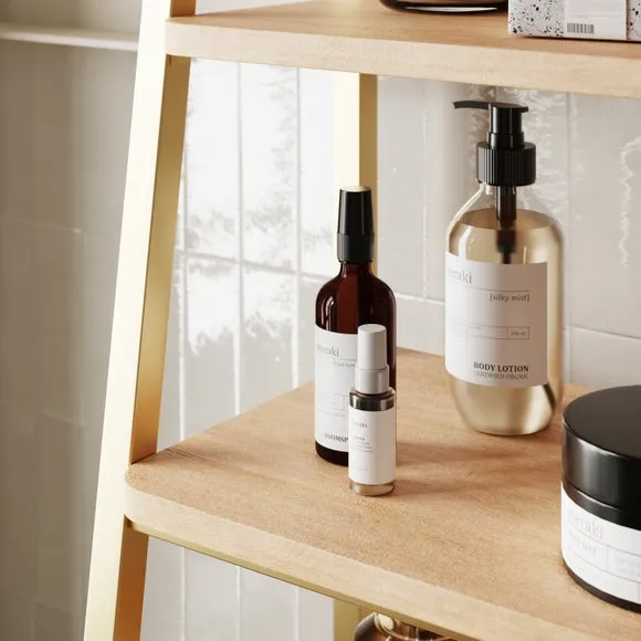 Ladder Shelf with Gold Accents - Black