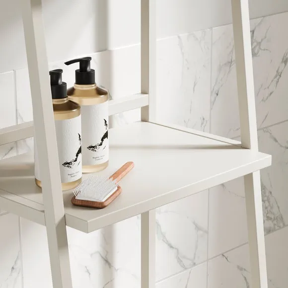 Ladder Shelf with Soft Close Doors - Stone