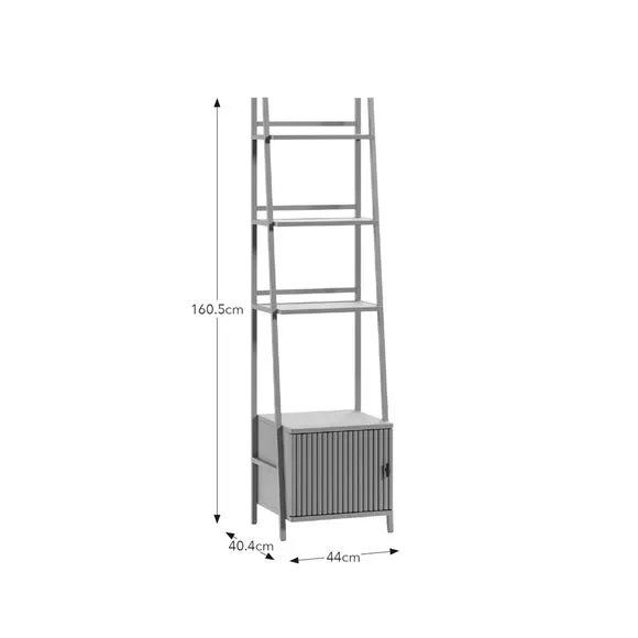 Ladder Shelf with Soft Close Doors - Stone