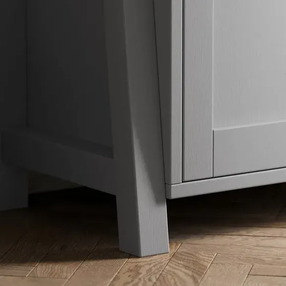 Ladder Storage Shelf with Doors - Grey