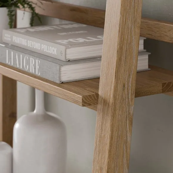 Ladder Storage Shelf with Doors - Oak