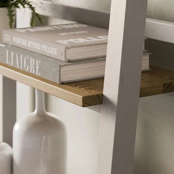 Ladder Storage Shelf with Doors - Stone