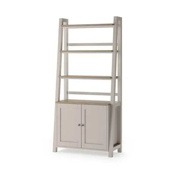 Ladder Storage Shelf with Doors - Stone
