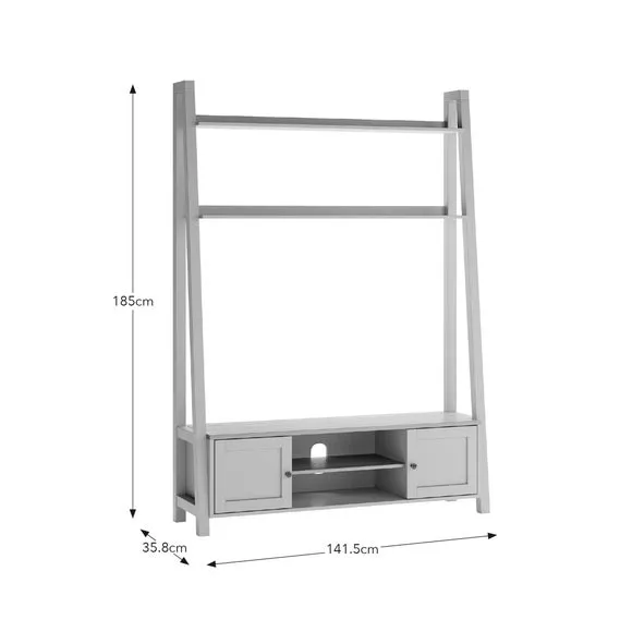 Ladder TV Unit for TVs up to 60" - Stone, Wood