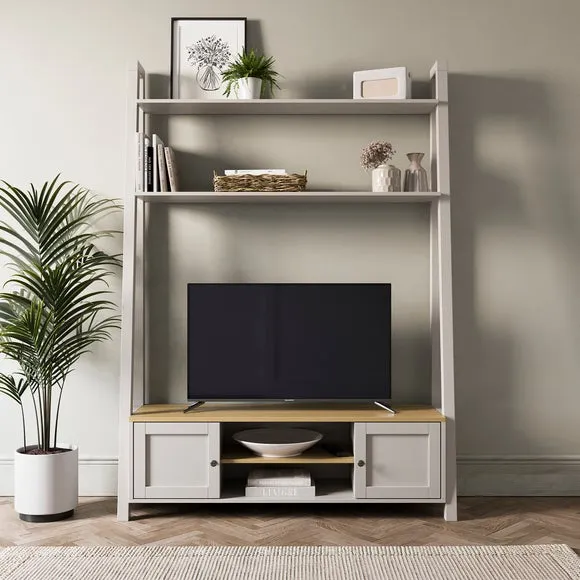 Ladder TV Unit for TVs up to 60" - Stone, Wood image