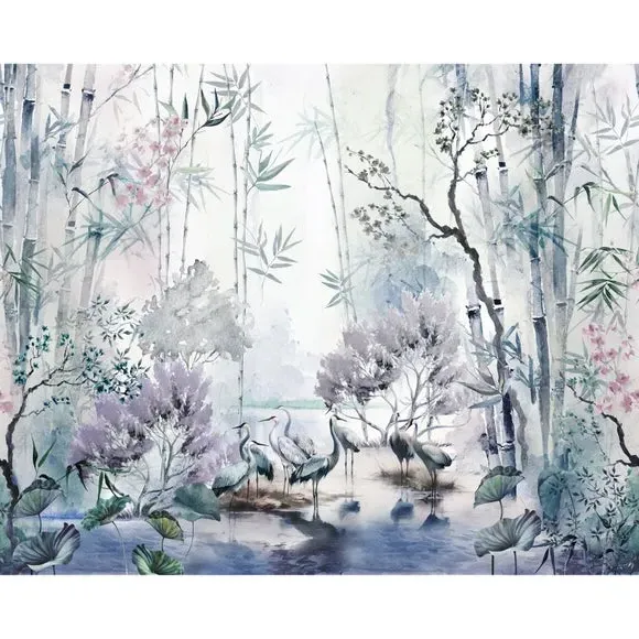 Lagoon Wall Mural - Purple, Non-Woven Paper