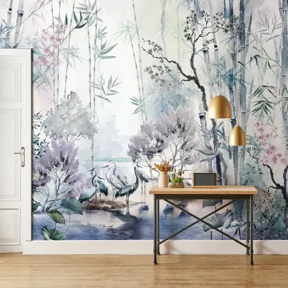 Lagoon Wall Mural - Purple, Non-Woven Paper