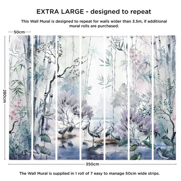 Lagoon Wall Mural - Purple, Non-Woven Paper