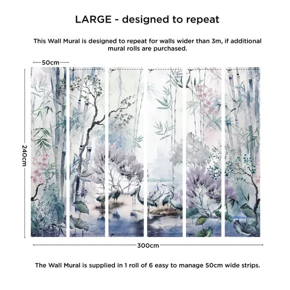 Lagoon Wall Mural - Purple, Non-Woven Paper