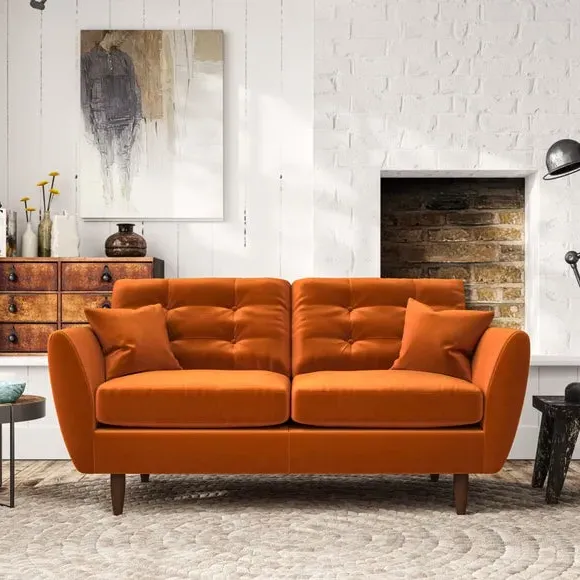 Large 2-Seater Sofa with Scatter Cushions - Ginger