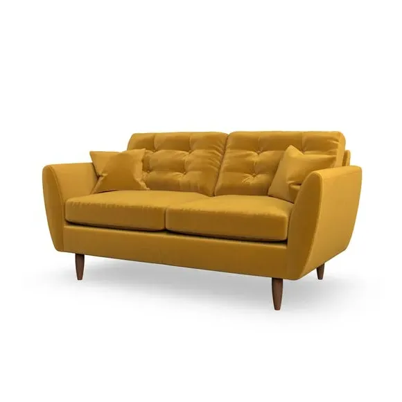 Large 2-Seater Sofa with Scatter Cushions - Gold