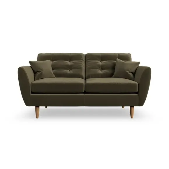 Large 2-Seater Sofa with Scatter Cushions - Green