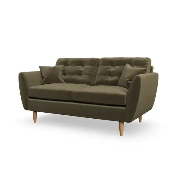 Large 2-Seater Sofa with Scatter Cushions - Green
