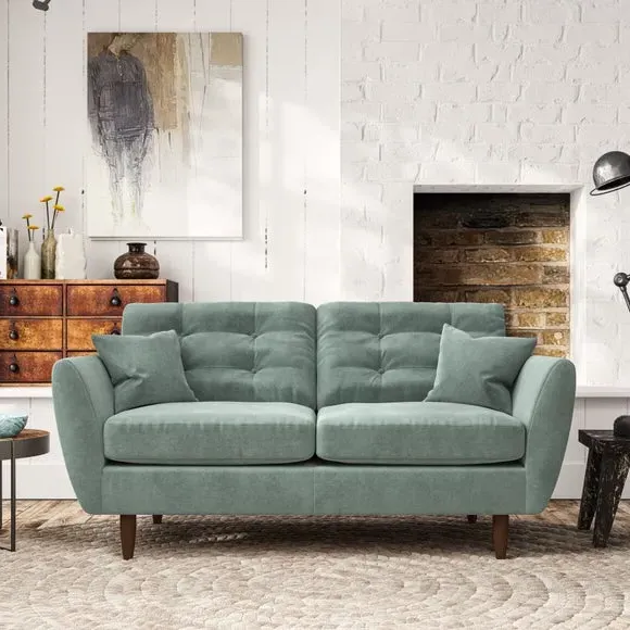 Large 2-Seater Sofa with Scatter Cushions - Green