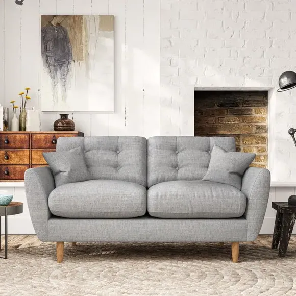 Large 2-Seater Sofa with Scatter Cushions - Silver