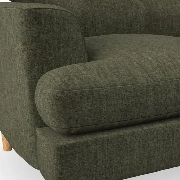 Large 3-Seater Sofa with Button Detail - Green