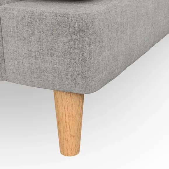Large 3-Seater Sofa with Button Detail - Grey
