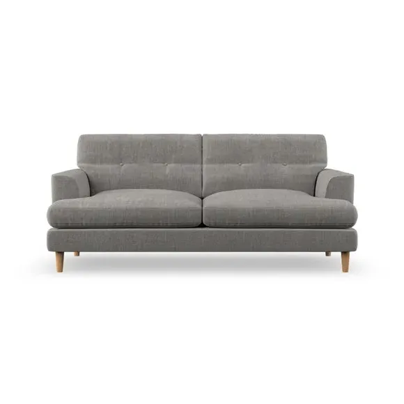 Large 3-Seater Sofa with Button Detail - Grey