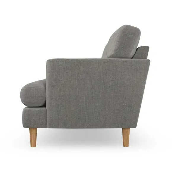 Large 3-Seater Sofa with Button Detail - Grey