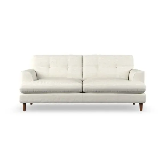 Large 3-Seater Sofa with Button Detail - Ivory