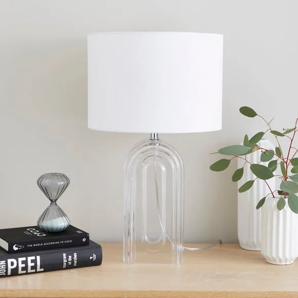 Large Arched Table Lamp - Clear, Glass