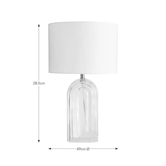 Large Arched Table Lamp - Clear, Glass