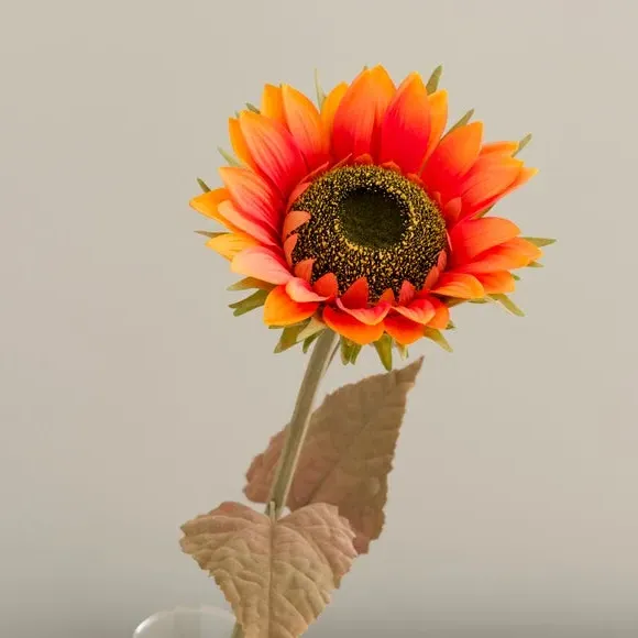 Large Artificial Sunflower Stem - Orange