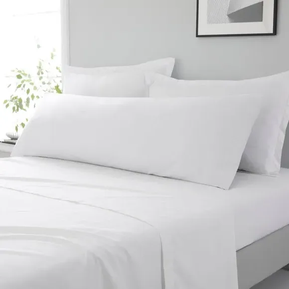 Large Body Pillowcase - White, Cotton