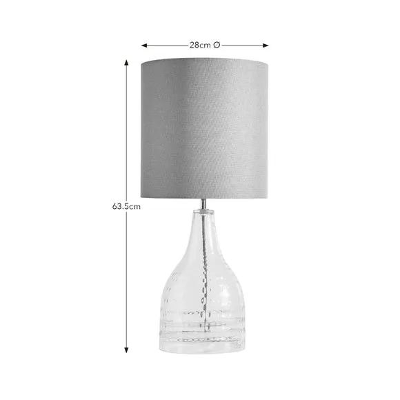 Large Bottle Table Lamp - Clear, Recycled Glass