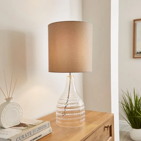 Large Bottle Table Lamp - Clear, Recycled Glass image