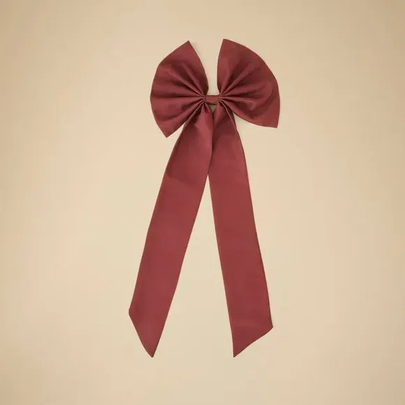 Large Bow Decoration with Clip - Red, Polyester