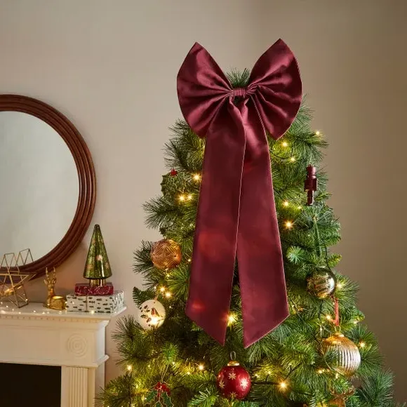 Large Bow Decoration with Clip - Red, Polyester image