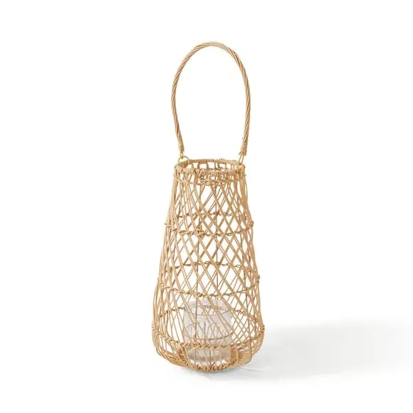 Large Candle Lantern - Natural, Rattan