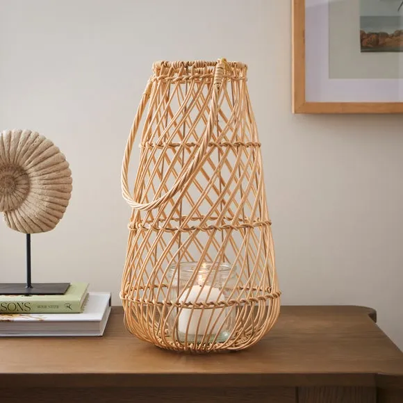 Large Candle Lantern - Natural, Rattan image