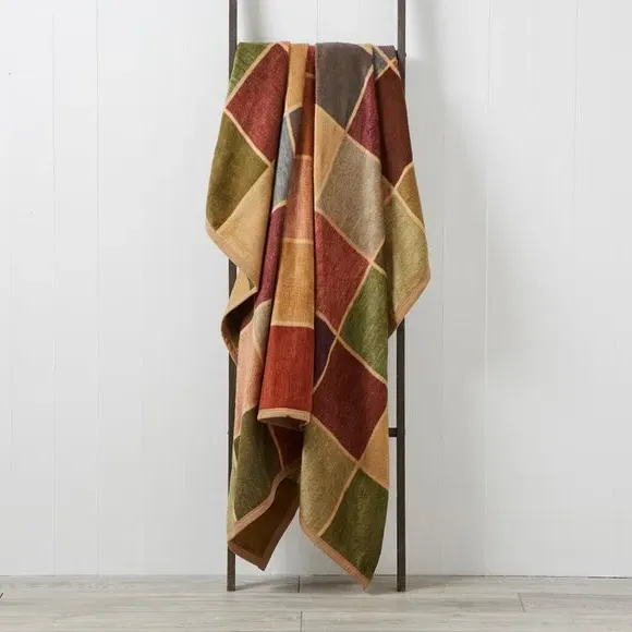 Large Check Blanket - Wine, Thermosoft image