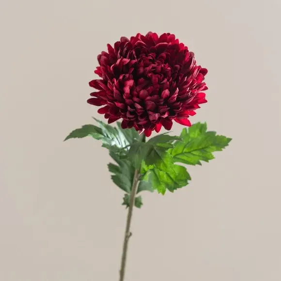 Large Chrysanthemum Stem - Burgundy, Plastic
