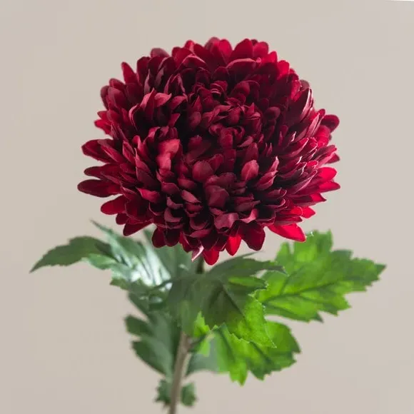 Large Chrysanthemum Stem - Burgundy, Plastic