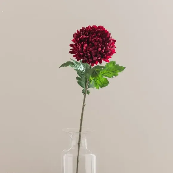 Large Chrysanthemum Stem - Burgundy, Plastic