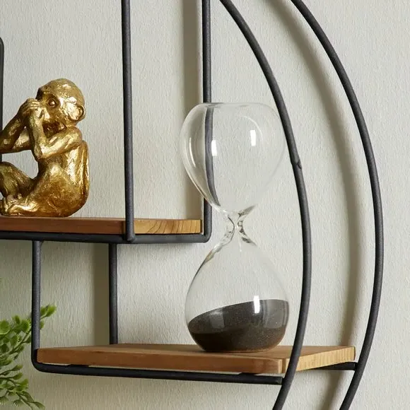 Large Circle Shelf with 3 Tiers - Dark Brown, Wood