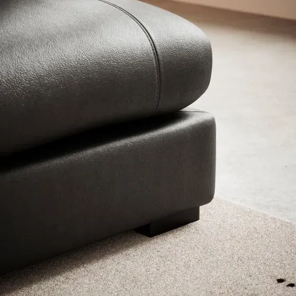 Large Corner Chaise Sofa - Black, Leather