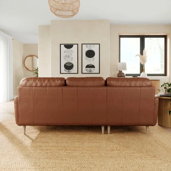 Large Corner Chaise Sofa - Brown, Leather