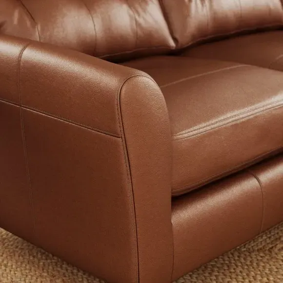 Large Corner Chaise Sofa - Brown, Leather