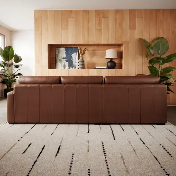 Large Corner Chaise Sofa - Brown, Leather