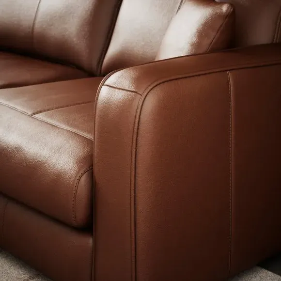 Large Corner Chaise Sofa - Brown, Leather