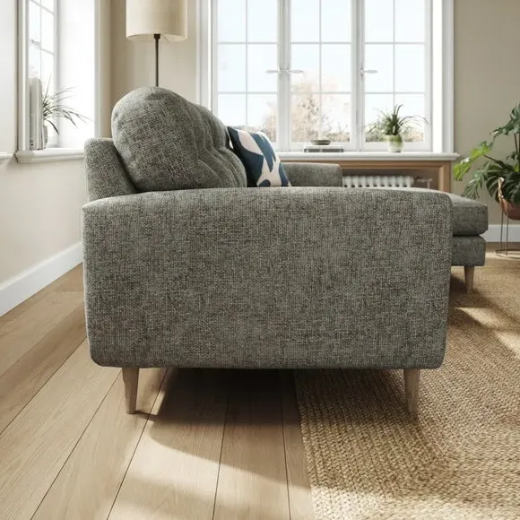 Large Corner Chaise Sofa - Charcoal, Chenille