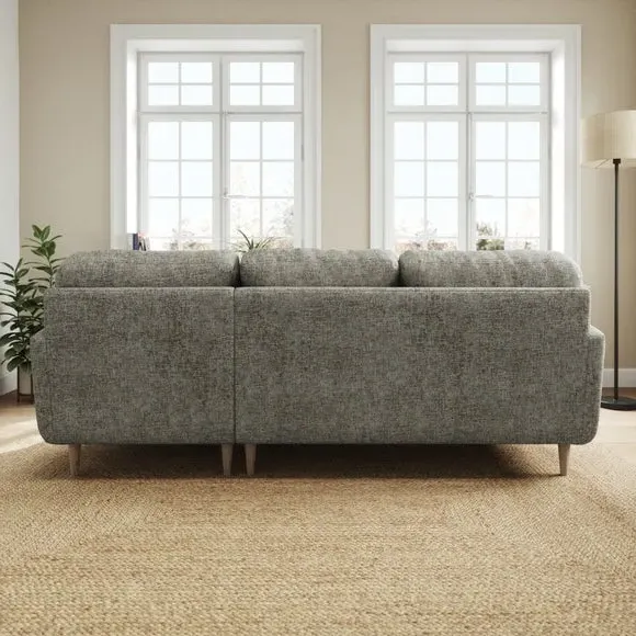 Large Corner Chaise Sofa - Charcoal, Chenille