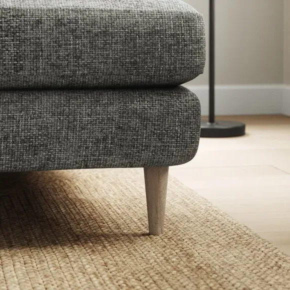 Large Corner Chaise Sofa - Charcoal, Chenille