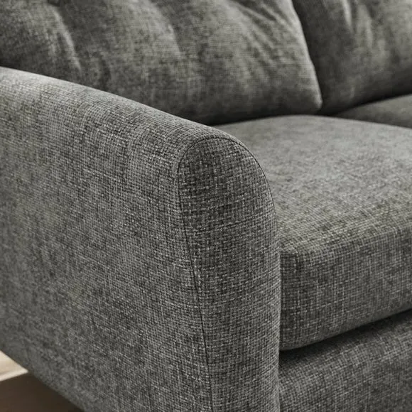 Large Corner Chaise Sofa - Charcoal, Chenille