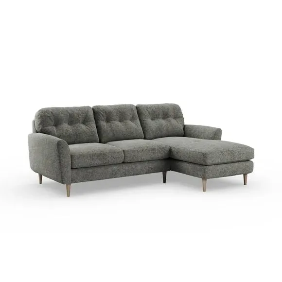 Large Corner Chaise Sofa - Charcoal, Chenille